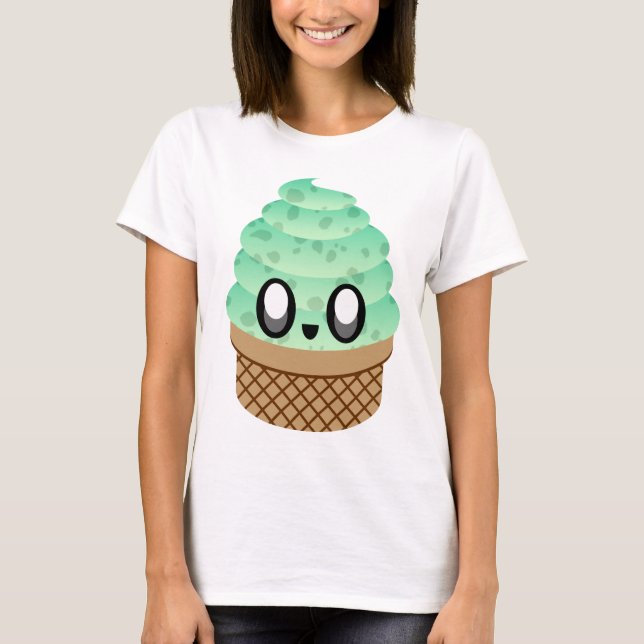 T-SHIRTS KAWAII SORVETE MINA CHOCOLATE CHIP CONE (Frente)