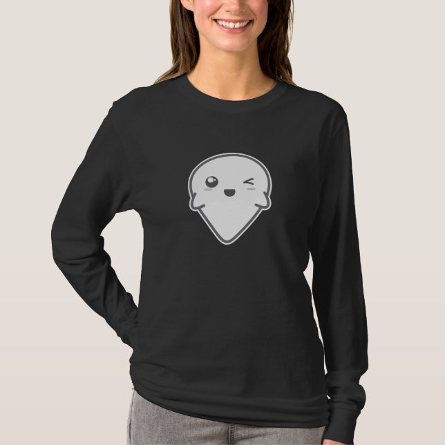 T-shirts Kawaii Winking Ghost Clothing (Frente)