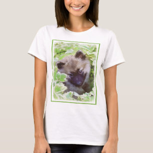 T-shirts Keeshond Puppy na Pintura Original