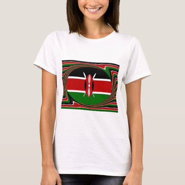 T-shirts Kenya Flag Art - Patriotic & Modern Design (Frente)