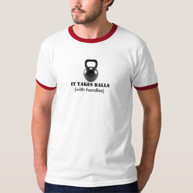 T-shirts kettlebell, toma bolas, (com punhos) (Frente)