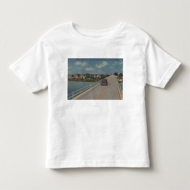 T-shirts Key West, FL - estrada entre o continente & as (Frente)