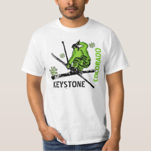 T-shirts Keystone Colorado cara valor de tema verde