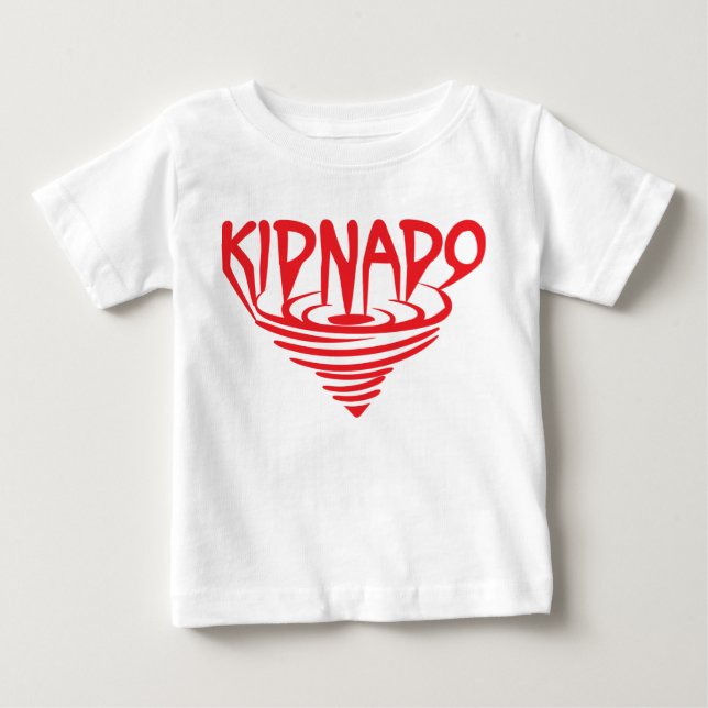 T-shirts Kidnado Toddler Capa Longa Funil Vermelho Tee (Frente)
