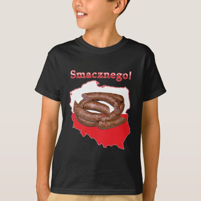 T-shirts Kielbasa Smacznego Mapa Polonês (Frente)
