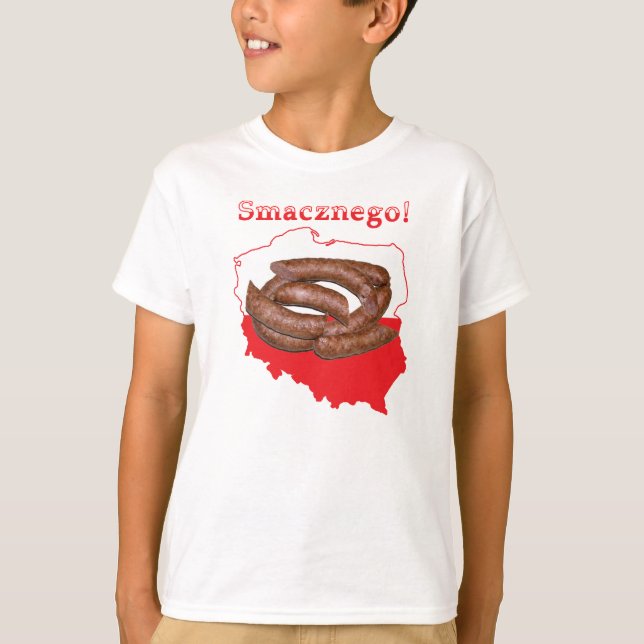 T-shirts Kielbasa Smacznego Mapa Polonês (Frente)