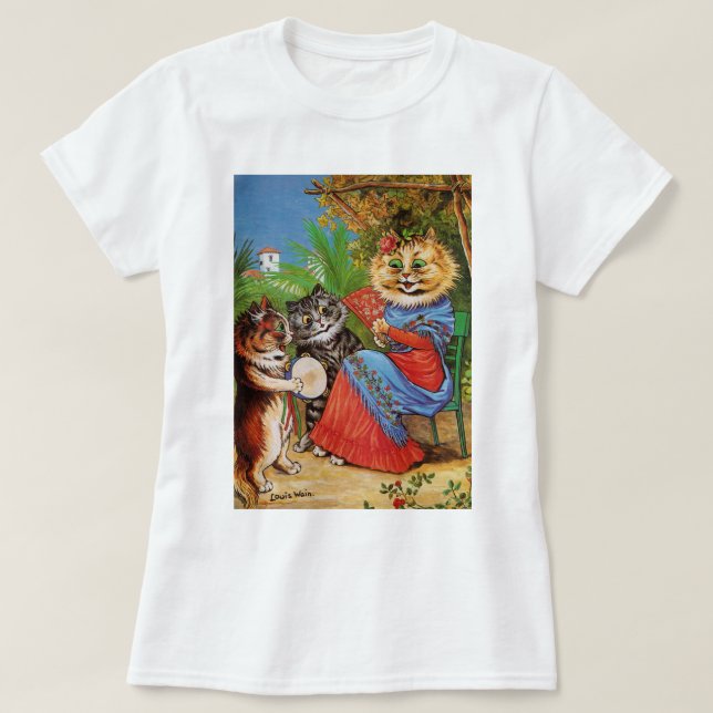 T-shirts Kittens & Lady, Louis Wain (Frente do Design)