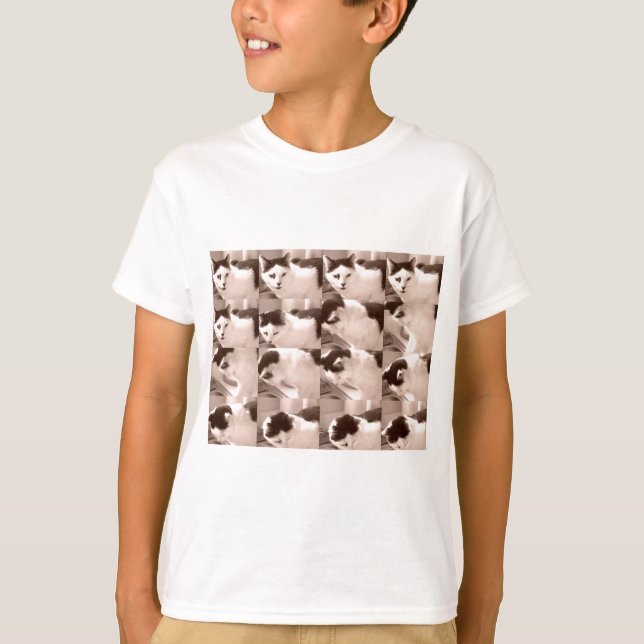 T-shirts Kitty Cat/Black & White Photo (Frente)