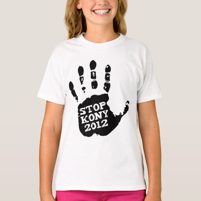 T-shirts Kony 2012 Handprint Stop Joseph Kony (Frente)
