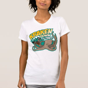 T-shirts Kraken para baixo na pirataria