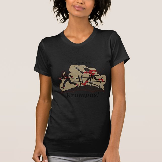 T-shirts Krampus Chases Kid (Frente)