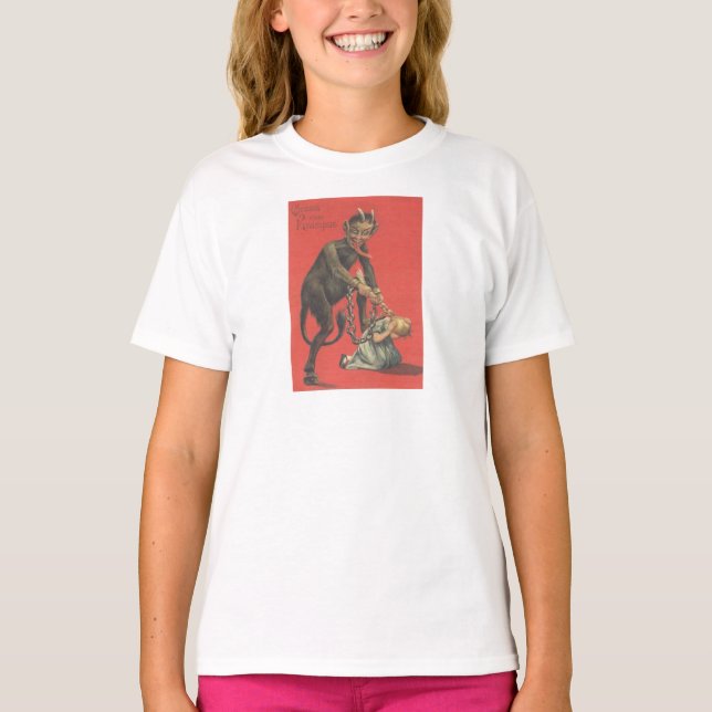 T-shirts Krampus Punindo Rapariga (Frente)