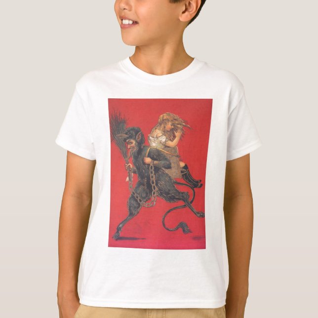 T-shirts Krampus sequestrando menina (Frente)