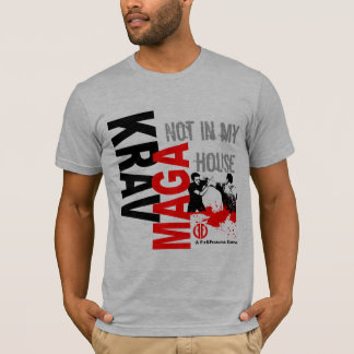 T-shirts Krav Maga "não em minha casa" - ajustado e sem