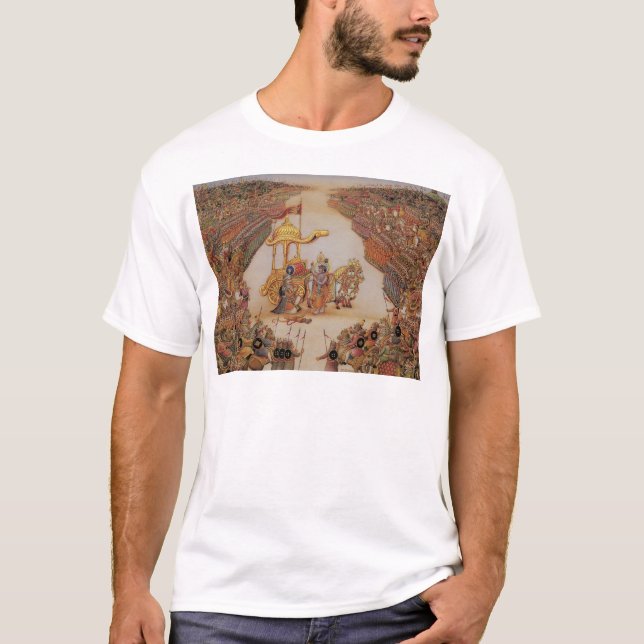 T-shirts Krishna instrui Arjuna (Frente)