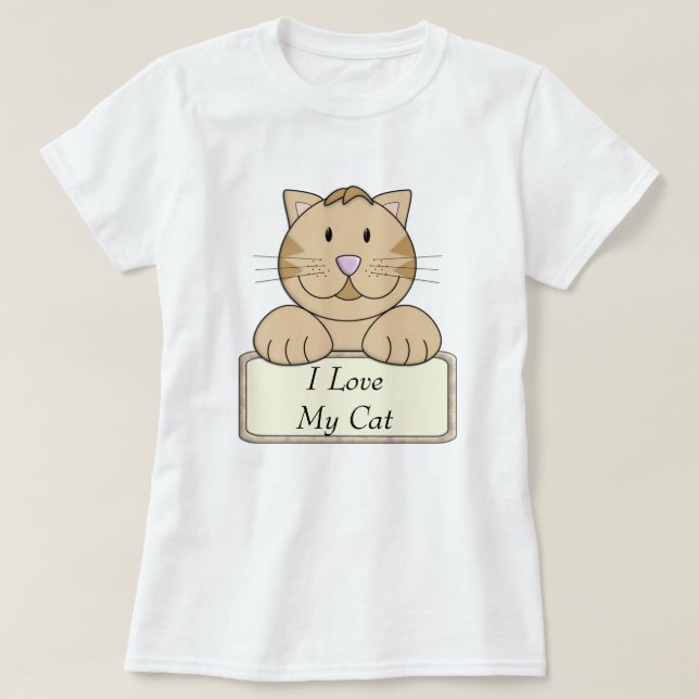 T-shirts KRW eu amo meu gato (Frente do Design)