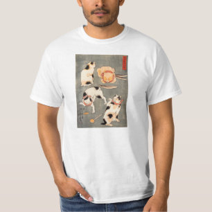 T-shirts Kuniyoshi quatro gatos