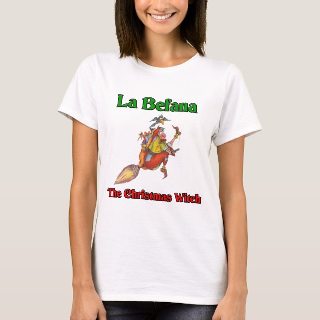 T-shirts La Befana a bruxa do Natal. (Frente)