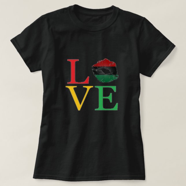 T-shirts LÁBIOS Afrocentrínicos do AMOR (Frente do Design)