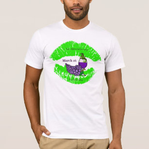 T-shirts Lábios Apreciação Dia e Rua.Camiseta do dia de Urh