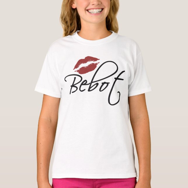 T-shirts Lábios Bebot (Camisa Para Crianças) (Frente)