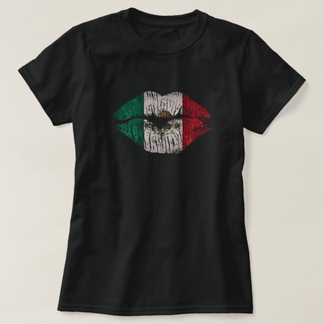 T-shirts lábios de México (Frente do Design)