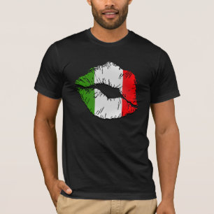 T-shirts Lábios italianos da bandeira