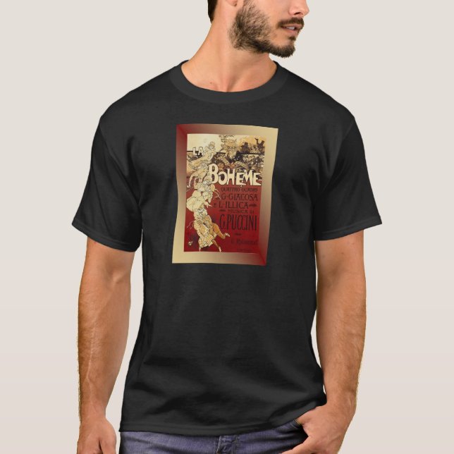 T-shirts LaBoheme ~ Puccini Opera 1896 com Fundo (Frente)