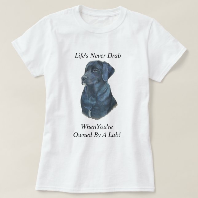T-shirts labrador negro retrata o slogan original da divers (Frente do Design)