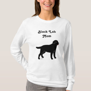 T-shirts Labrador preto com uma língua pequena