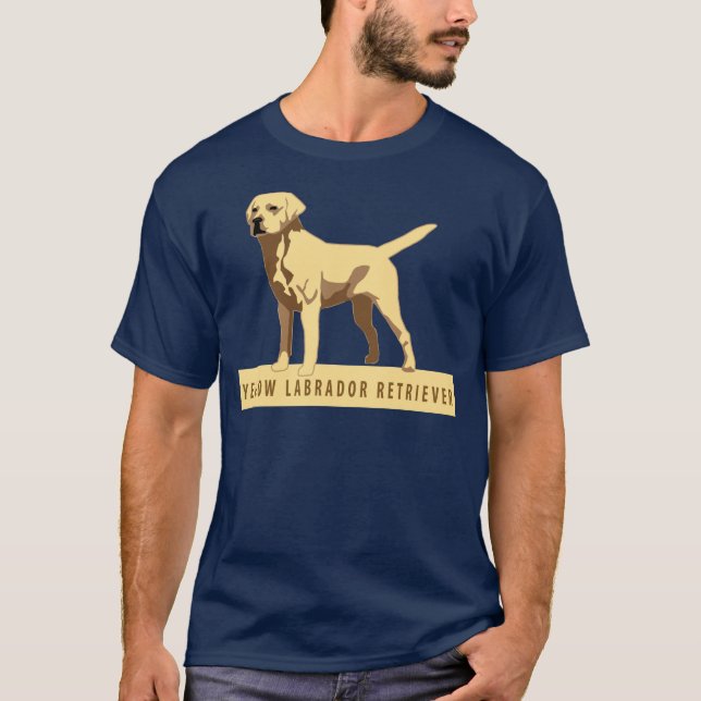 T-shirts Labrador retriever amarelo (Frente)