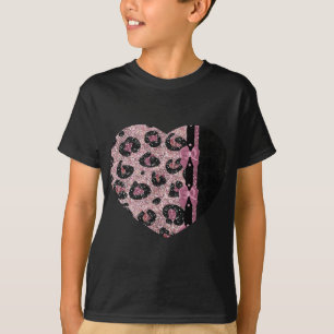 T-shirts Laços de Fita Estampa de Leopardo Rosa RAB Rockabi