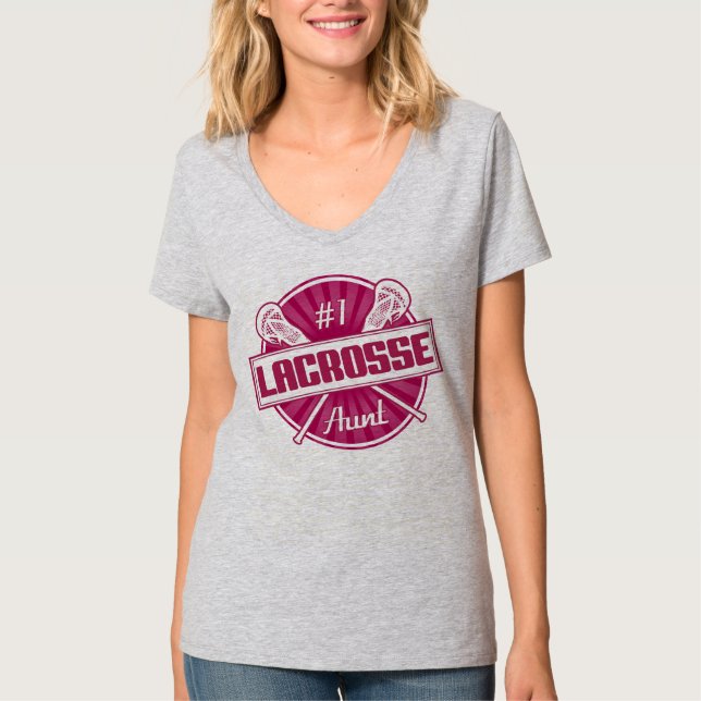 T-shirts Lacrosse Tia Nome e Número Impressão (Frente)
