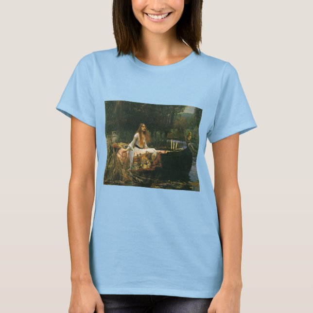 T-shirts Lady Shalott On Boat por John William Waterhouse (Frente)