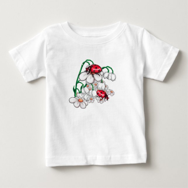 T-shirts ladybugs em flors (Frente)