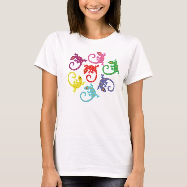T-shirts Lagartos coloridos (Frente)