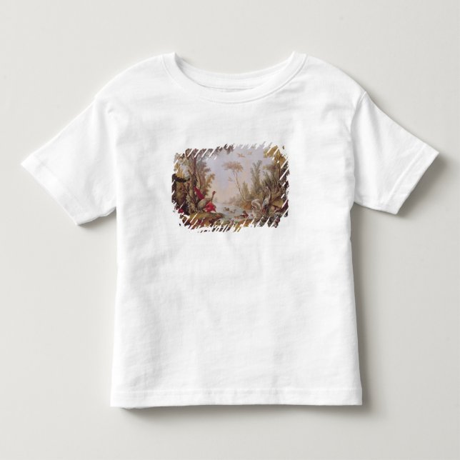 T-shirts Lago com gansos, cegonhas, papagaios e (Frente)