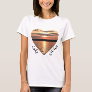 T-shirts Lago Gaston Sunset Heart Com Texto Do Lago Gaston