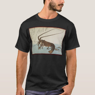 T-shirts Lagosta e camarões da folha de Ando Hiroshige