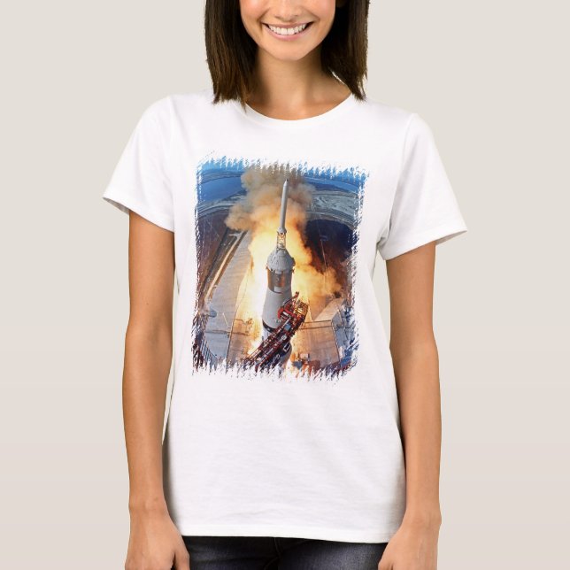 T-shirts Lançamento do Foguete da NASA Apollo 11 para a Lua (Frente)