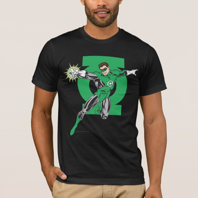 T-shirts Lanterna Verde com Fundo do Logotipo (Frente)