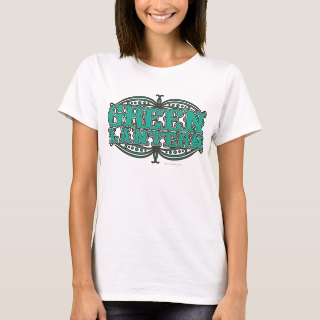 T-shirts Lanterna Verde Letras de Tempo de Exibição (Frente)
