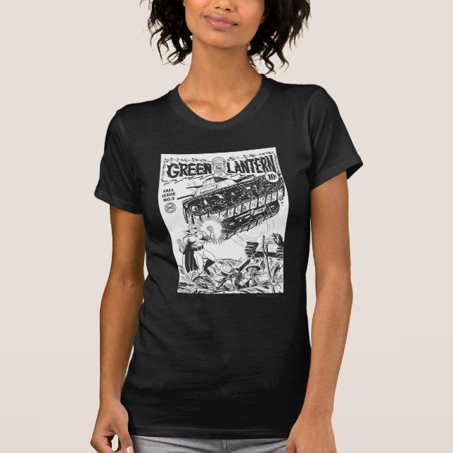 T-shirts Lanterna Verde nas trincheiras, Preto e Branco (Frente)