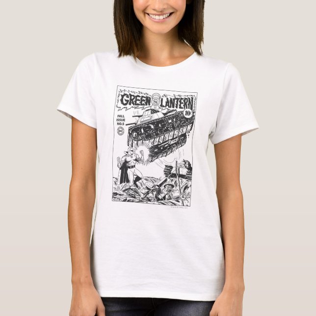 T-shirts Lanterna Verde nas trincheiras, Preto e Branco (Frente)