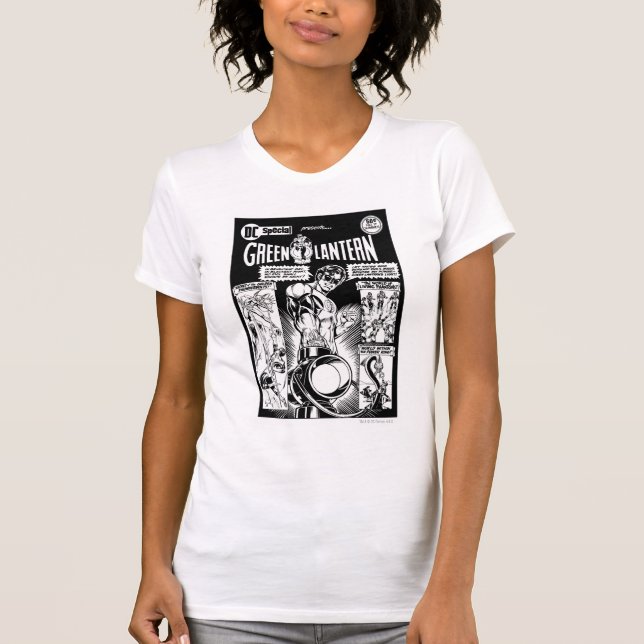 T-shirts Lanterna Verde - Quadrinhos Verde Sombreados, Pret (Frente)