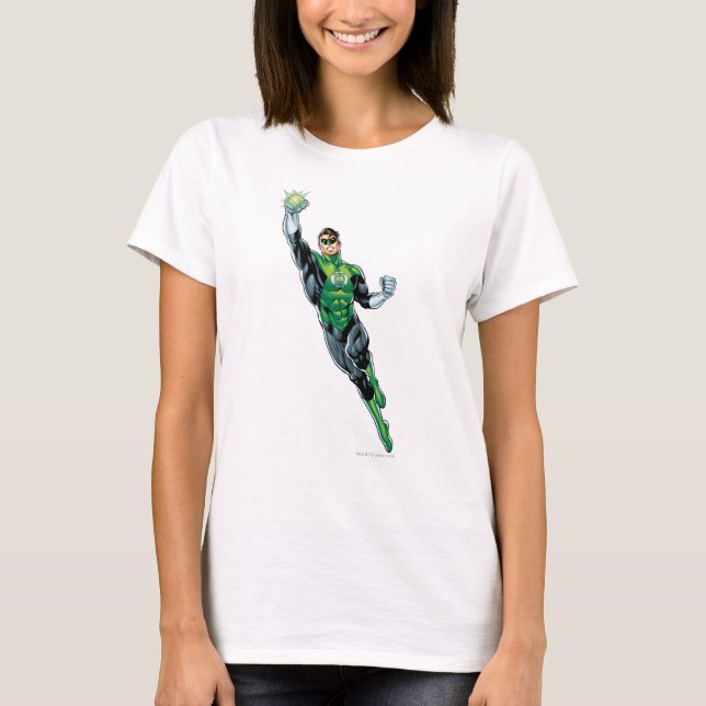 T-shirts Lanterna Verde - Quadrinhos, Voando Para Cima (Frente)
