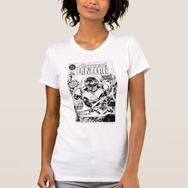 T-shirts Lanternas Verdes Voando, Preto e Branco (Frente)