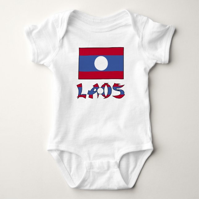 T-shirts Laos e Bandeira Laotiana (Frente)