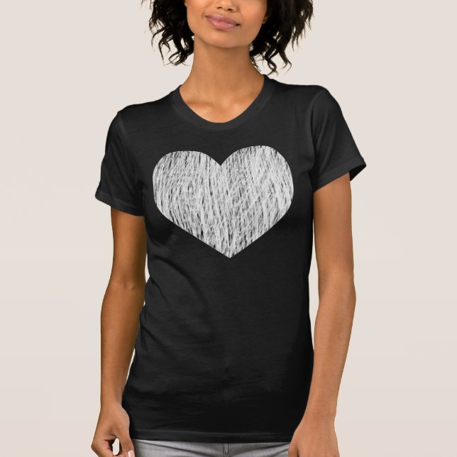 T-shirts Lápis - Branco sobre preto (Frente)