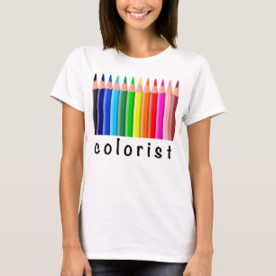 T-shirts Lápis de Cor Colorido Arco-Íris Design Colorista